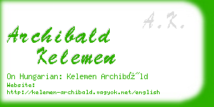 archibald kelemen business card